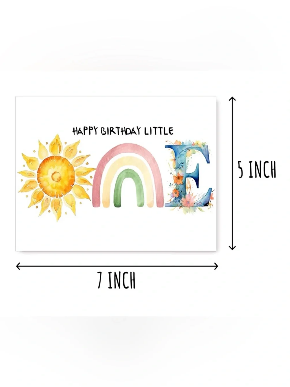 Sunflower & Rainbow Birthday Card - 'Happy Birthday Little One'